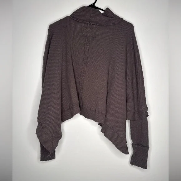 Free People We The Free Moon Daisy Thermal Pullover Horseshoe Large Sweater - Picture 10 of 12